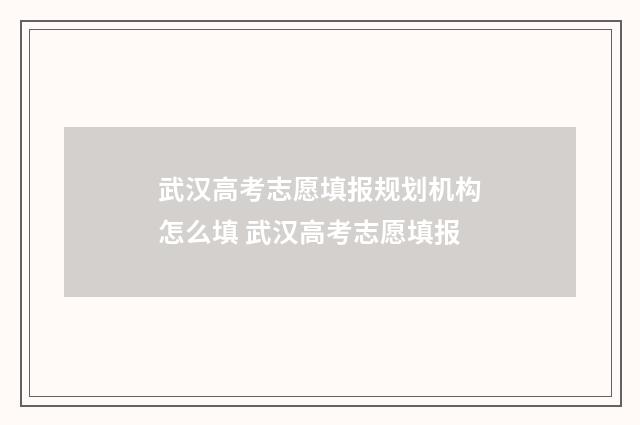 武汉高考志愿填报规划机构怎么填 武汉高考志愿填报