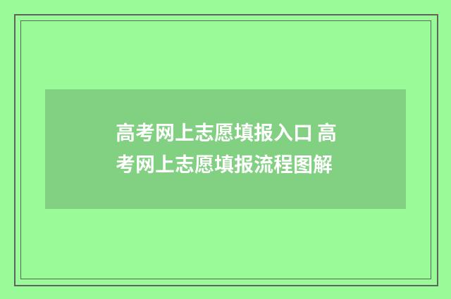 高考网上志愿填报入口 高考网上志愿填报流程图解