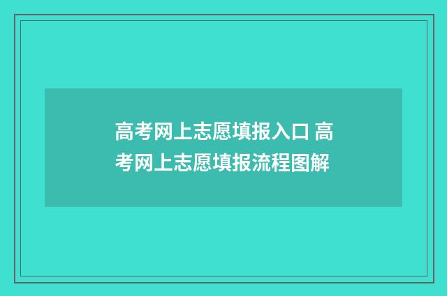高考网上志愿填报入口 高考网上志愿填报流程图解
