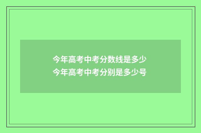 今年高考中考分数线是多少 今年高考中考分别是多少号