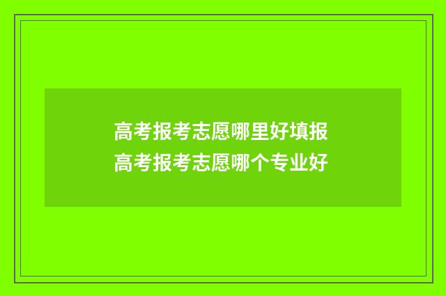 高考报考志愿哪里好填报 高考报考志愿哪个专业好