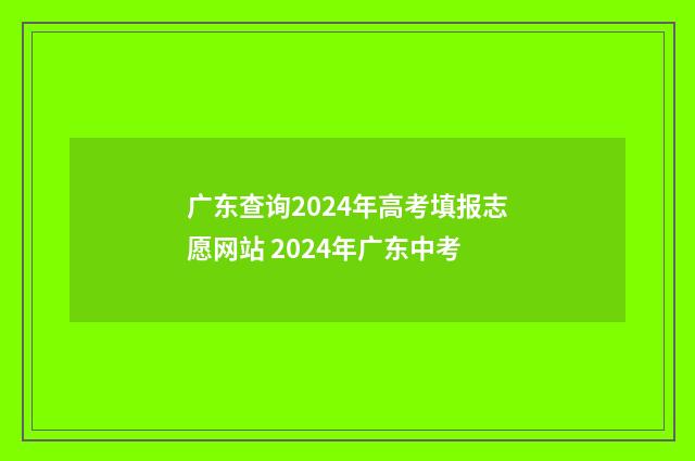广东查询2024年高考填报志愿网站 2024年广东中考