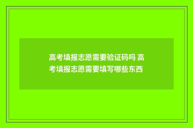 高考填报志愿需要验证码吗 高考填报志愿需要填写哪些东西