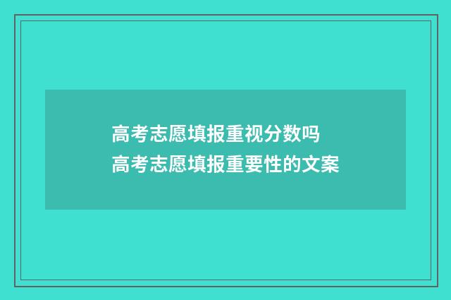 高考志愿填报重视分数吗 高考志愿填报重要性的文案