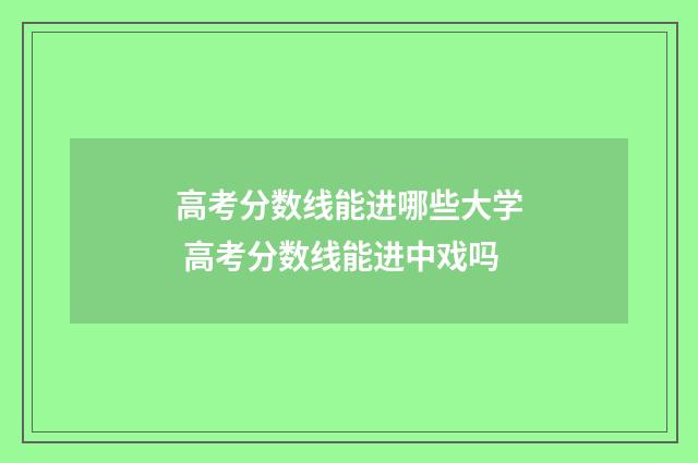 高考分数线能进哪些大学 高考分数线能进中戏吗