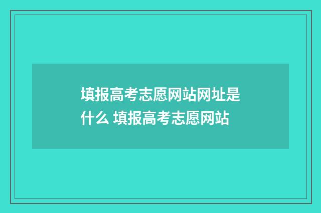 填报高考志愿网站网址是什么 填报高考志愿网站