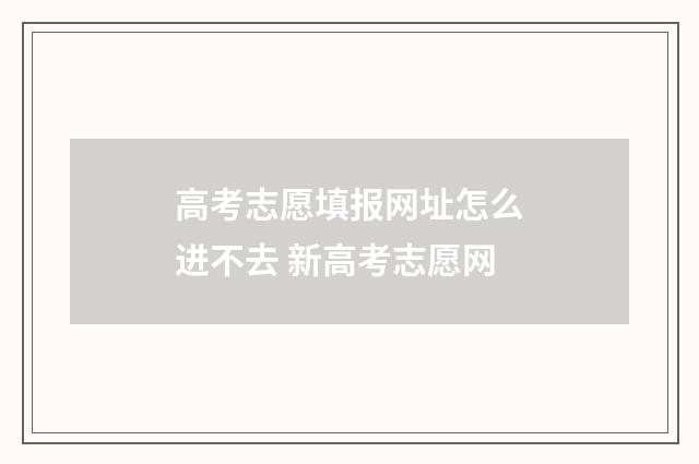 高考志愿填报网址怎么进不去 新高考志愿网