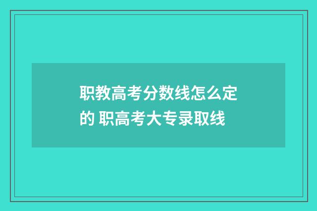 职教高考分数线怎么定的 职高考大专录取线