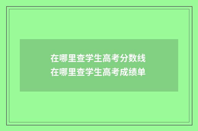 在哪里查学生高考分数线 在哪里查学生高考成绩单