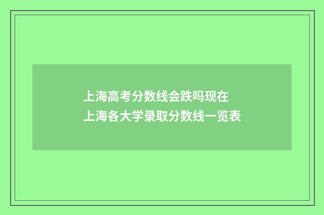上海高考分数线会跌吗现在 上海各大学录取分数线一览表