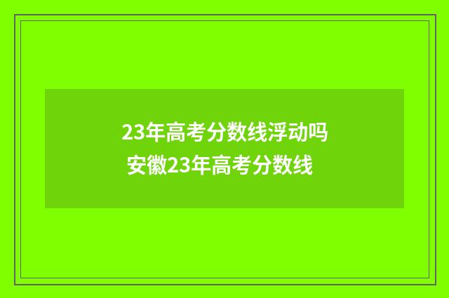 23年高考分数线浮动吗 安徽23年高考分数线