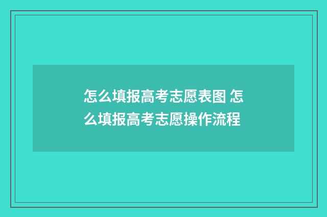 怎么填报高考志愿表图 怎么填报高考志愿操作流程