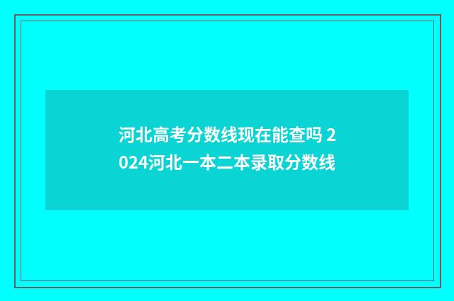河北高考分数线现在能查吗 2024河北一本二本录取分数线