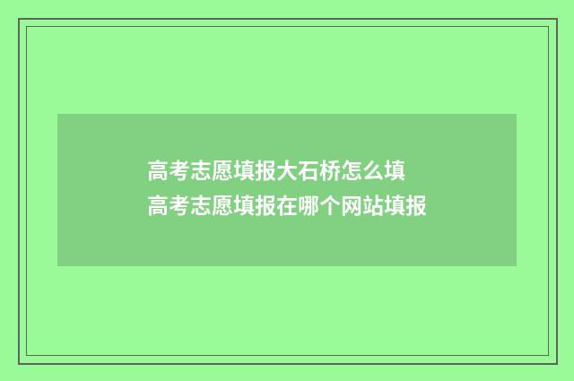 高考志愿填报大石桥怎么填 高考志愿填报在哪个网站填报