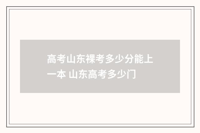 高考山东裸考多少分能上一本 山东高考多少门