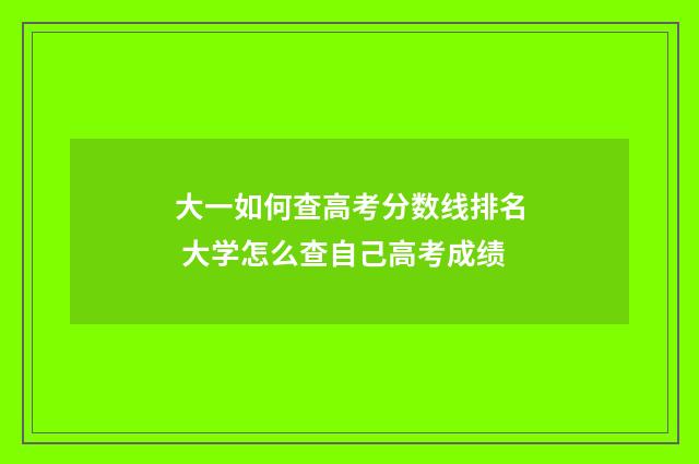 大一如何查高考分数线排名 大学怎么查自己高考成绩