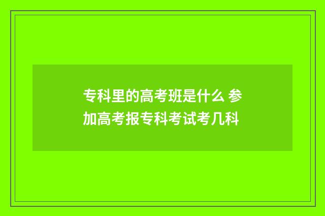 专科里的高考班是什么 参加高考报专科考试考几科