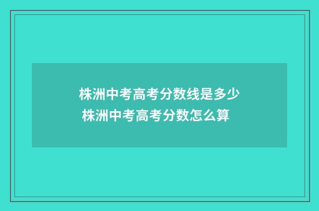 株洲中考高考分数线是多少 株洲中考高考分数怎么算
