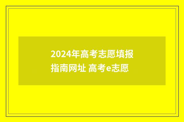 2024年高考志愿填报指南网址 高考e志愿