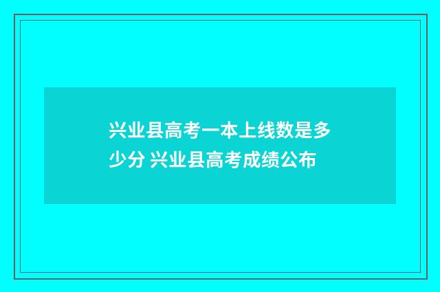 兴业县高考一本上线数是多少分 兴业县高考成绩公布