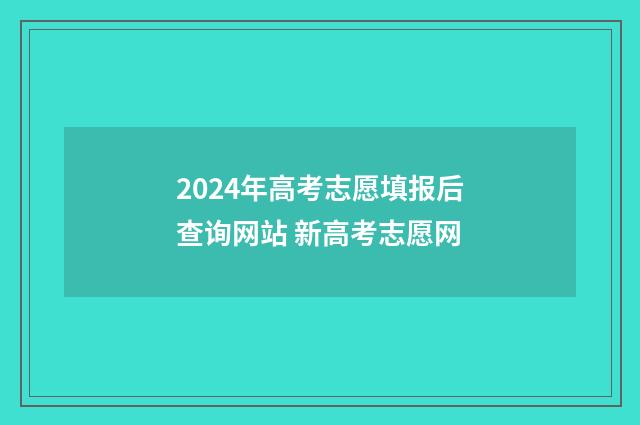 2024年高考志愿填报后查询网站 新高考志愿网