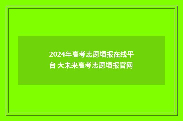 2024年高考志愿填报在线平台 大未来高考志愿填报官网