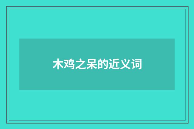木鸡之呆的近义词