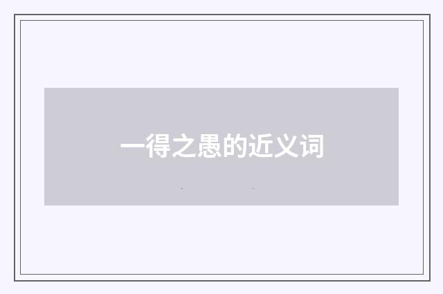 一得之愚的近义词