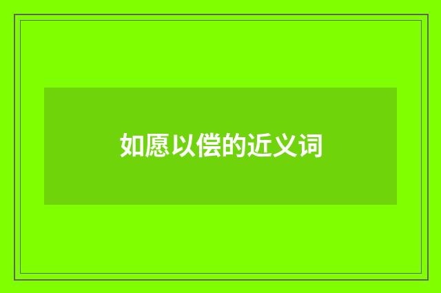 如愿以偿的近义词