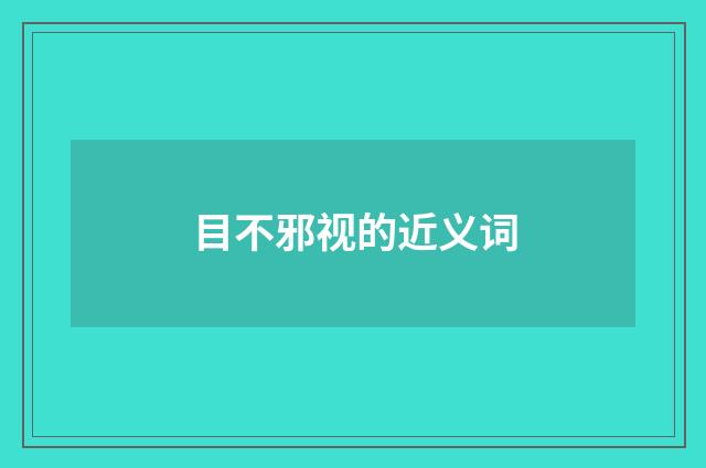 目不邪视的近义词