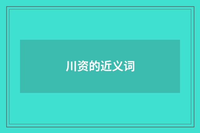 川资的近义词