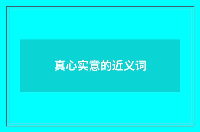 真心实意的近义词