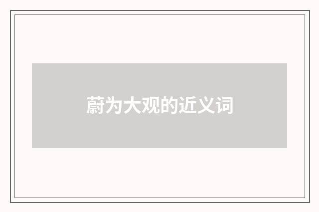 蔚为大观的近义词