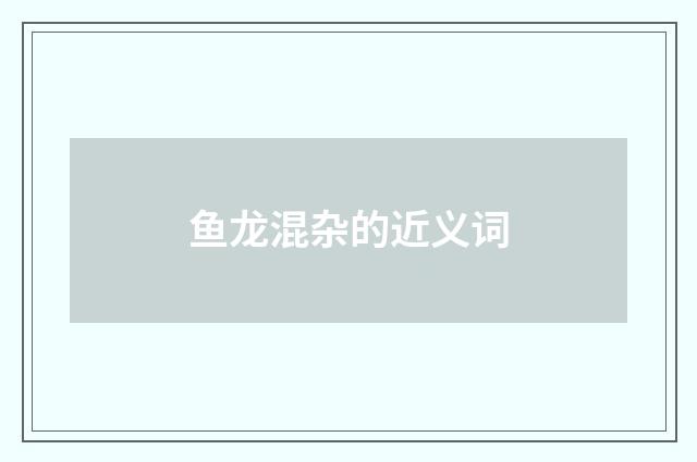 鱼龙混杂的近义词