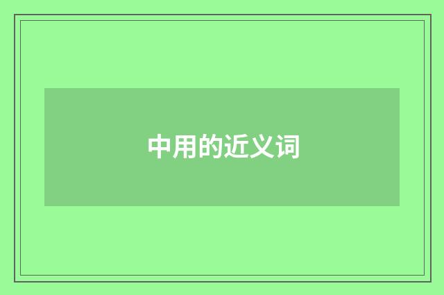 中用的近义词