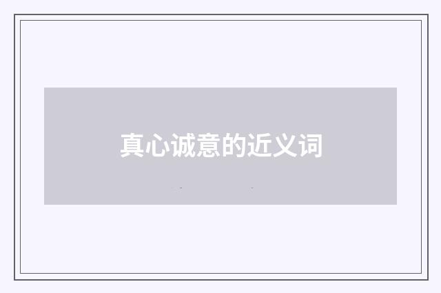 真心诚意的近义词