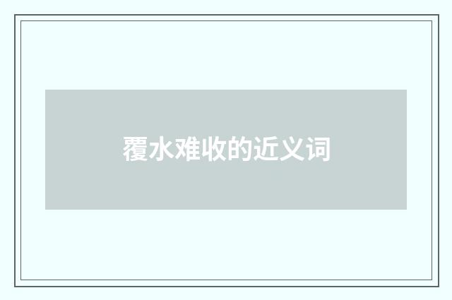 覆水难收的近义词