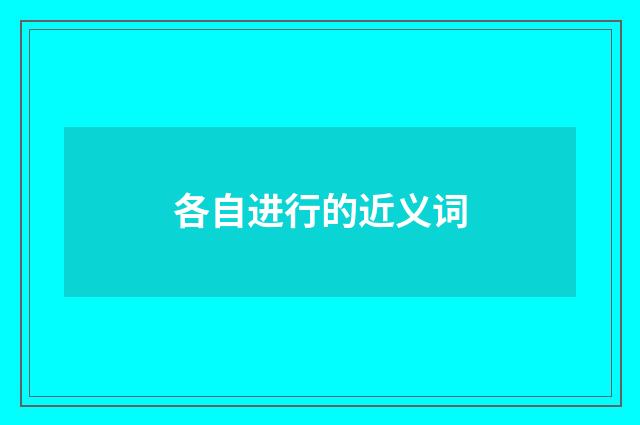 各自进行的近义词