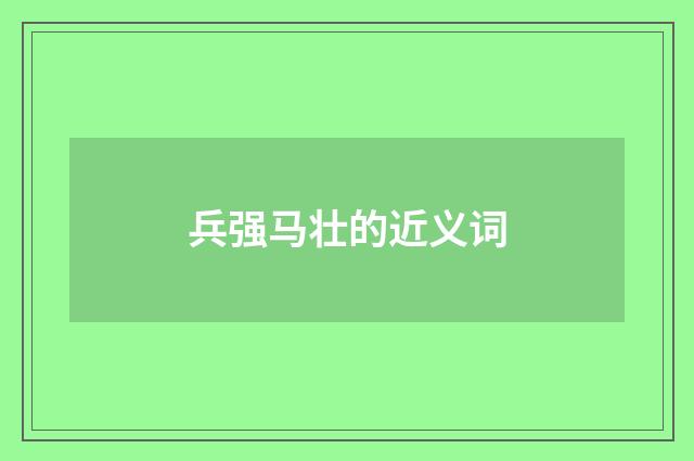 兵强马壮的近义词