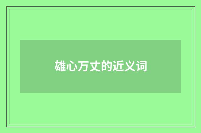 雄心万丈的近义词