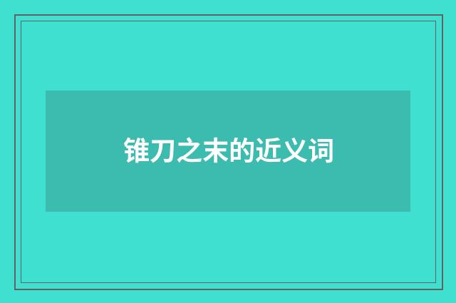 锥刀之末的近义词