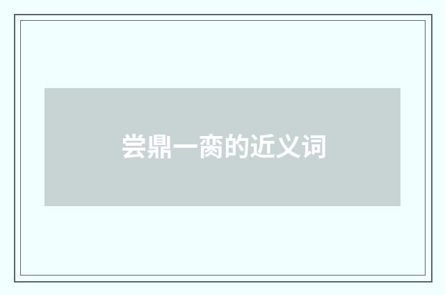 尝鼎一脔的近义词