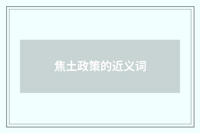 焦土政策的近义词