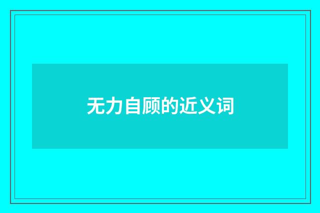 无力自顾的近义词