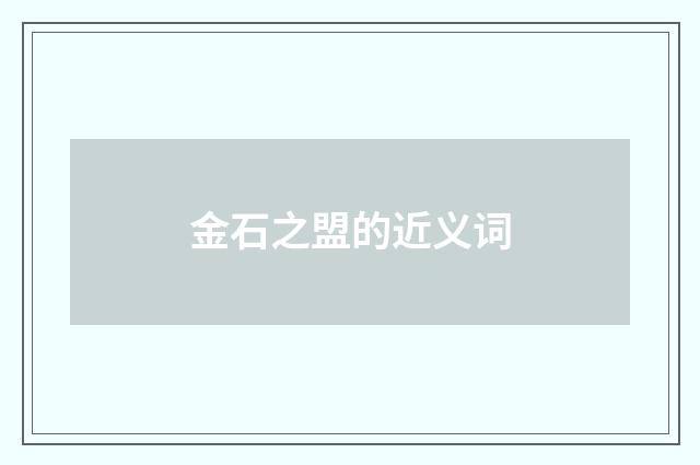 金石之盟的近义词