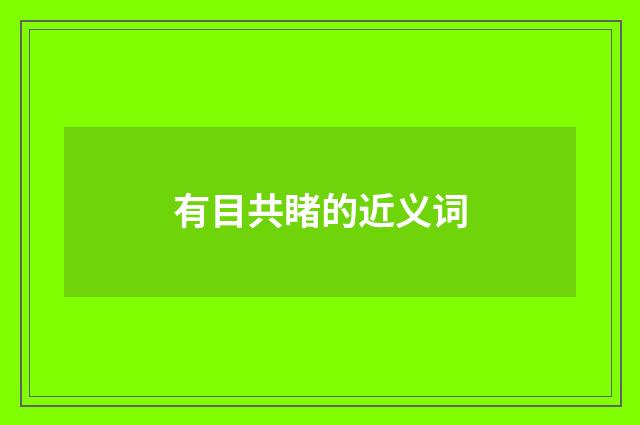 有目共睹的近义词