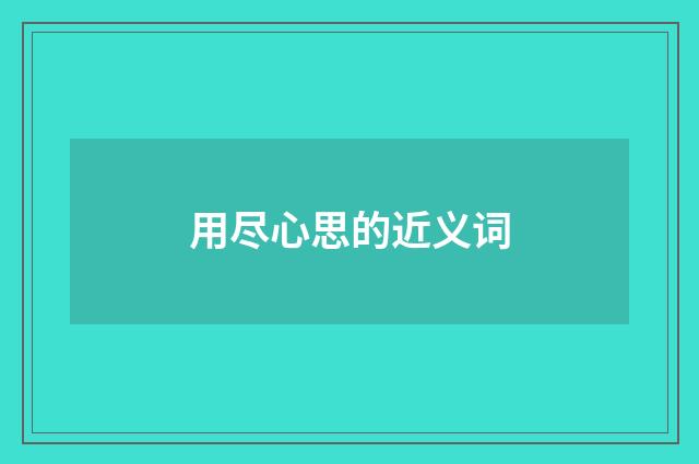 用尽心思的近义词