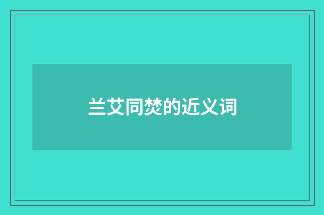 兰艾同焚的近义词