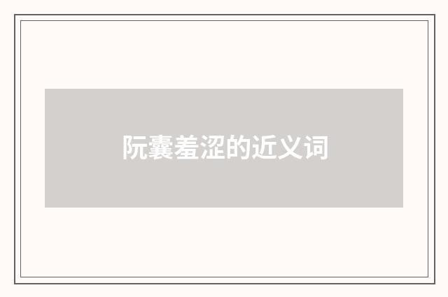 阮囊羞涩的近义词