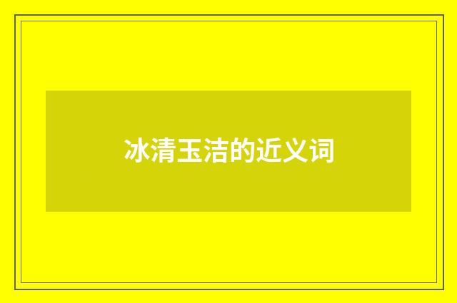冰清玉洁的近义词